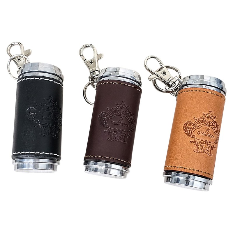 Orobianco ORA-001 Portable Ashtray, Brown, Ashtray, Smoking Goods, Genuine Leather,
