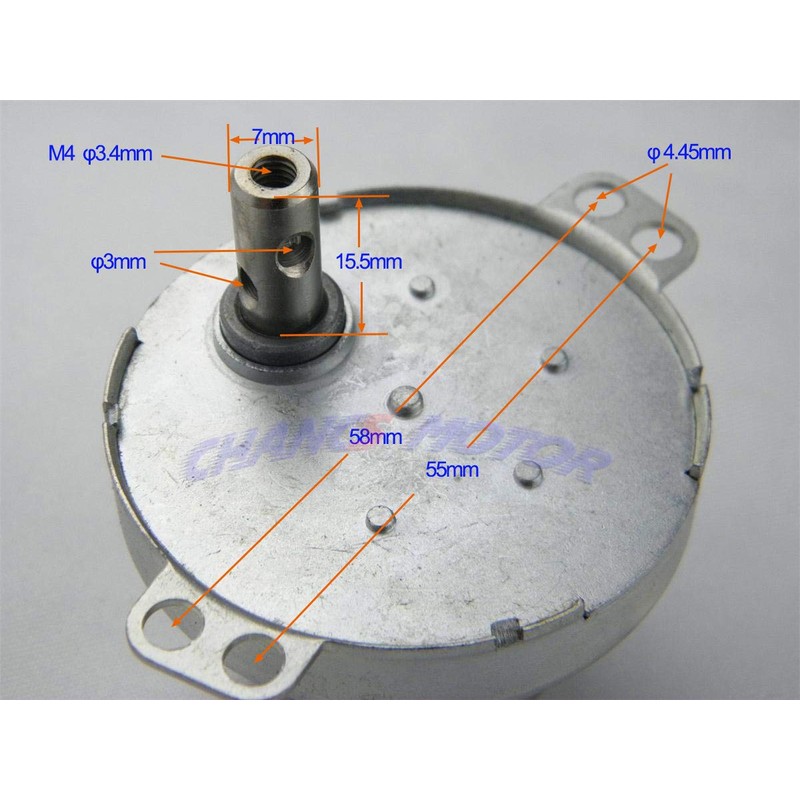 CHANCS DC Gear Motor JS-50 24V 15RPM Car Fan Motor