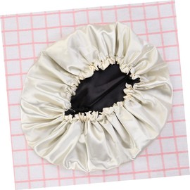 FRCOLOR Double Layer Sleeping Bonnet for Women Drawstring Sleeping Cap Yellow Comfortable Hair Cover for Sleep Makeup and Face Wash