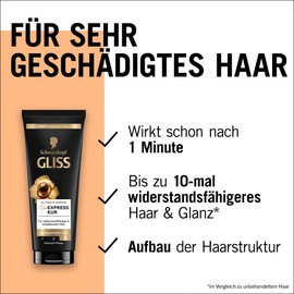 Gliss Ultimate Repair 1-Minute Intensive Treatment (200 ml), Hair Treatment with Keratin for Extremely Damaged Hair, Effective After 1 Minute