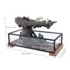HinLIaDa Desktop Rockery Waterfall Fountain with Rockery & Fish Tank,