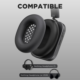 for Nothing Headphone (1) Ear Cushions Protective Cover,Ear Pads Protective Cover Compatible with Nothing Headphone (a) 2026,Soft Washable Ear Cups Cover (Black)