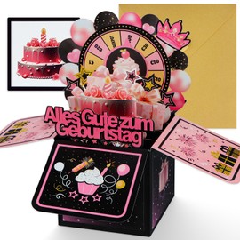 DISJOURNEY Geburtstagskarte - 3D Pop Up Karte Geburtstag mit Umschlag - Happy Birthday Karte für Kinder Mama Frauen Männer Kreative Geschenke