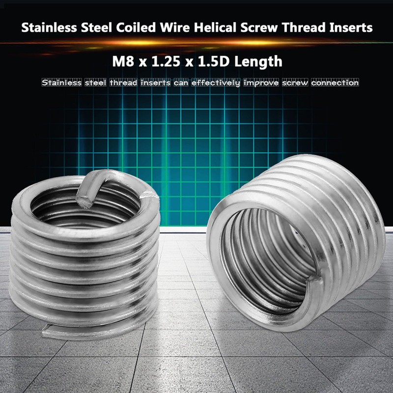 Stainless Steel Thread Insert Assortment Kit for Thread Repair M8