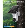 4G LTE Cellular Solar Security Camera Wireless Outdoor, 360° No