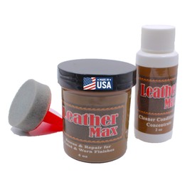 Leather Max an Aid to Color Restorer Kit/Cleaner/Color Restorer/Sponge Applicator (Autumn Red) (Leather Repair) (Vinyl Repair)