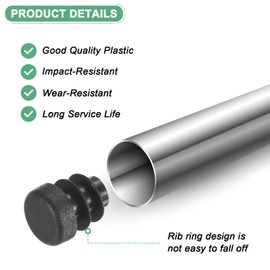 M METERXITY 20-Pack Round Plastic Hole Plugs, 1/2" (12mm) Plastic Tubing End Caps for Patio/Chairs/Fences, Metal Tubing Leg Cap, Furniture Pipe Insert Sliders Glides