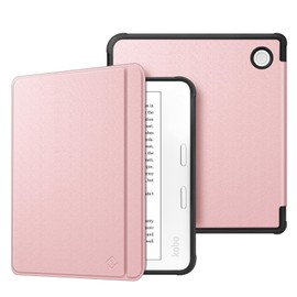 Fintie Slim Case for 7" Kobo Libra Colour (2024) / Kobo Libra 2 (2021) eReader - Soft TPU Protective Back Cover with Auto Wake/Sleep, Rose Gold