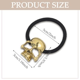 4pcs Metal Skull Hair Ties Hair Scrunchies for Women Girls, Elegant Y2K Style Ponytail Holders for Hair Accessories- Hair Ties No Damage for Daily or Party Wear Elastic Hair Ties