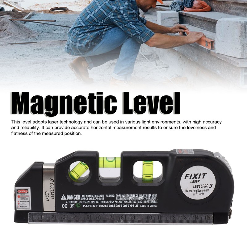 3 in 1 Magnetic Level Ruler High Accuracy Bubble Level