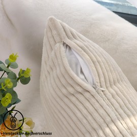 CALIYO Cushion Cover Corduroy Plain Set of 2 Cushion Covers 40 x 80 cm Cushion Covers for Decorative Cushions Sofa Cushion Couch Cushion in Many Colours