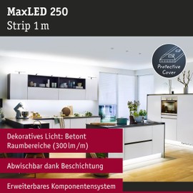 Paulmann 79874 LED Strip MaxLED 250 1 m Daylight IP44 Protect Cover Including 1 x 4 Watt Strip Light 6500 K