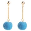 Flairs New York Faux Fur Pom Pom Drop Dangle Earrings