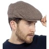 Tom Franks Men’s Lined Checked Flat Cap Brown L/XL