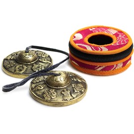 Clear Tone, Tibetan Bell, Yoga, Meditation, Tingshabel, Tibetan Bell, Tibetan Cymbal, Percussion Instrument, Healing, Feng Shui, Esoteric Buddhism, Dharma, Auspicious Eight Patterns Protective Case