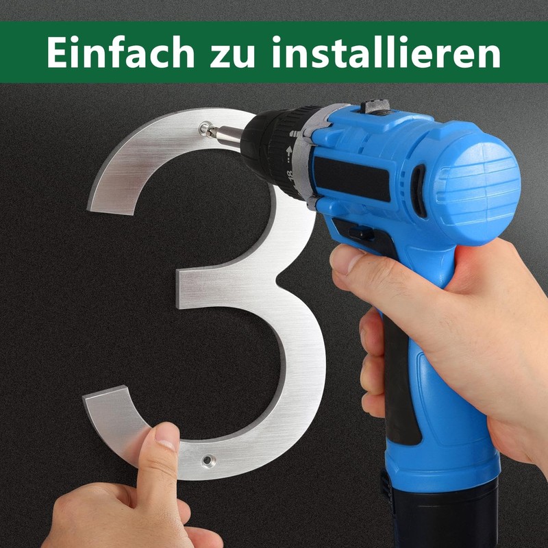 Lookopen House Number 0 Solid Aluminium Silver Height 20 cm