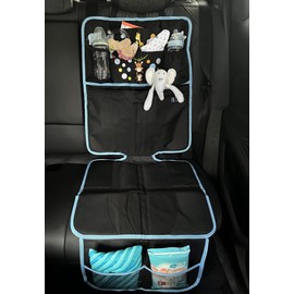 HECKBO 2X child seat pad, the Best protection for leather and fabric seats, ISOFIX suitable pad, seat protector to protect your car seats suitable for all child... (Baby animals)