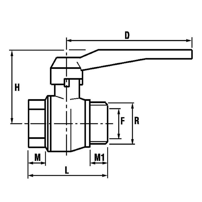 Ball Valve 1/2 Inch Female / Male DN15 Shut-off Valve