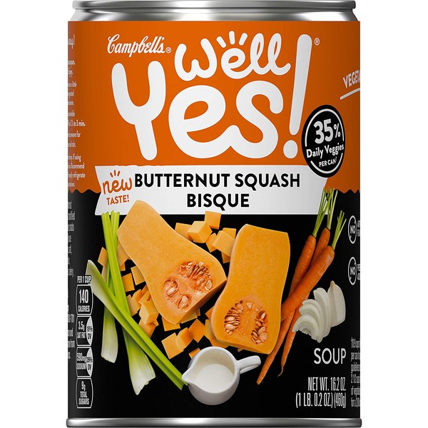 Campbell's Well Yes! Butternut Squash Bisque, 16.2 Ounce Can (Pack of 12)