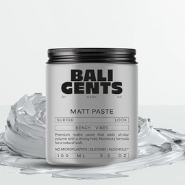 Bali Gents Matt Paste - Hair Styling Paste for Men with Strong Hold & Matte Finish - Styling Cream with Coconut & Candelilla Wax - Silicone-Free - 100 ml