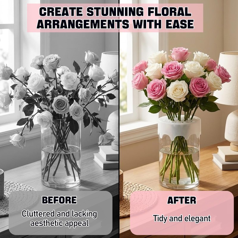 3 PCS Reusable Silicone Flower Arranging Grid Water Proof (Blue,Pink,White)