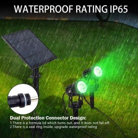 T-SUN 2Pcs Solar Power LED Spotlights Outdoor Garden Security Pathway Lawn Light Green