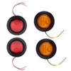 4pcs 2in Round LED Indicator Light Side Marker Lamp Red