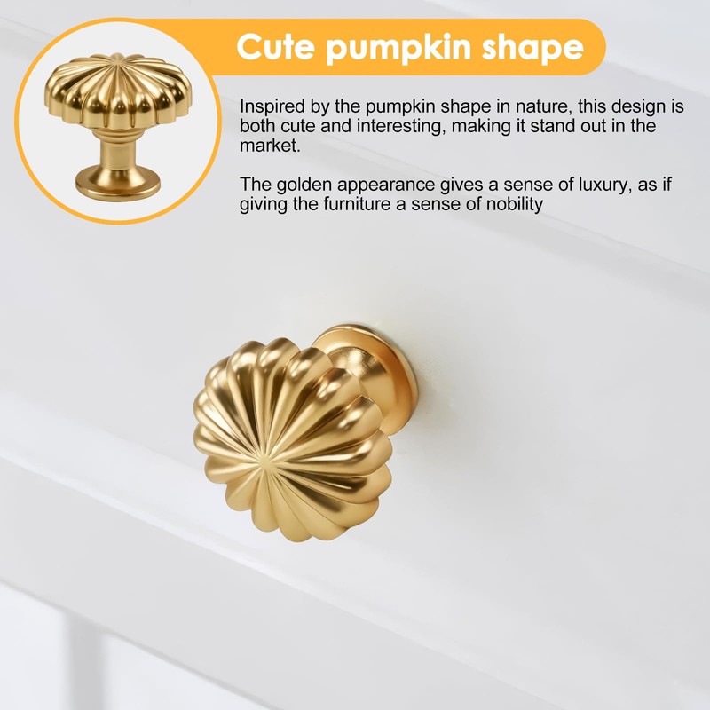 OurLeeme 12pcs Gold Cabinet Knobs Set,Gold Handles for Drawers Aluminum