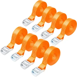 Runbod Cargo Fastening Belt, 6.6 ft (2 m), Packing/Bicycle/Bike Fastening Belt, Width 1.0 inches (25 mm), Set of 8, Orange