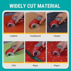 VLOXO Cardboard Cutter, Cordless Electric Scissors with Safety Lock, 4.2V Electric Box Cutter Multi-Cutting Tools, Rechargeable Powerful Scissors for Carpet Leather Felt with Storage Box