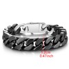 Pinannie White 12mm Wide Ceramic Cuban Link Bracelet for Men