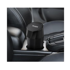 ZNDAW Car Trash Can with Lid, Mini Cup Holder Garbage Bin with Additional Trash Bags, Leakproof Portable Dustbin Multipurpose Organizer for Auto Door Front Seat Home Office(Black)