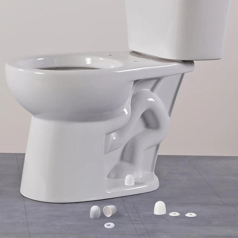 6 PCs White Universal Toilet Bolt Caps, Push-On Toilet Bowl