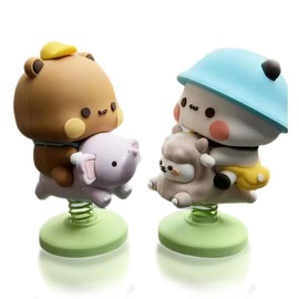 Onperpoe 2 pcs Bubu Dudu Bobble Head, Cute Figure Ornament Collectible Table Decoration for Car Decoration, Office Desk, Room, Couple Gifts for Dudu Bubu Lovers