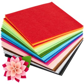 Felt Sheets for Crafts, Sewing Projects (25 Colors, 8 x 8 In, 50 Pack)