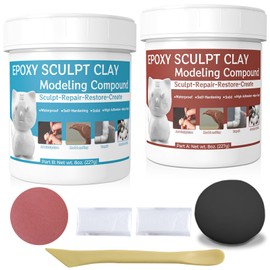 Epoxy Clay, Epoxy Sculpt 2 Part Epoxy Putty for Modeling Pool Putty Leaks Underwater AB Self-Hardening Air Dry Modeling Clay for Magic Sculpting, Wood, Metal, Ceramics, Pool Repairing, Filling Black