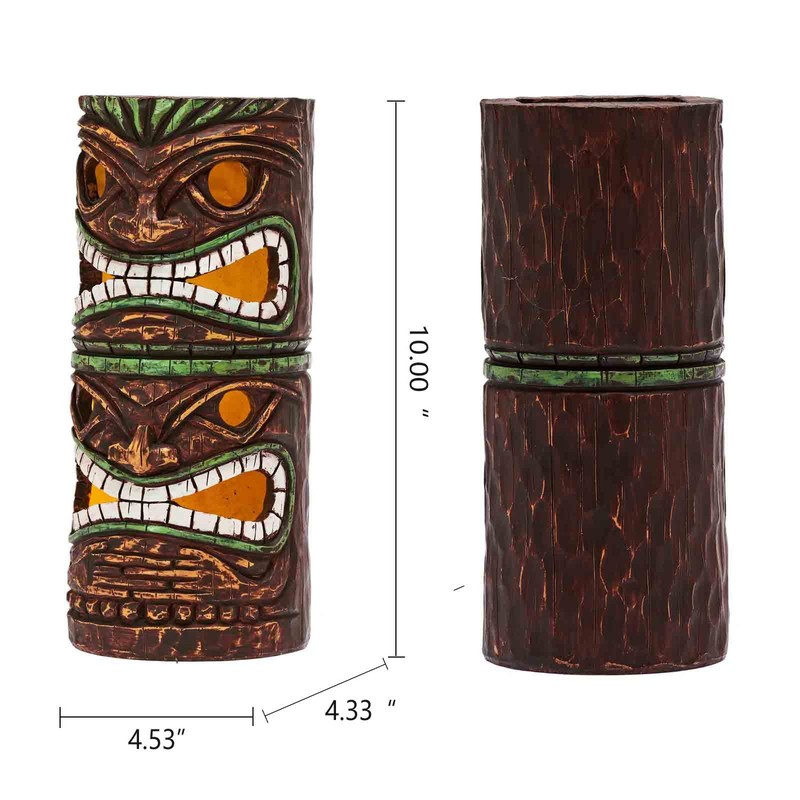 Yiosax Solar Tiki Statue Outdoor Decor-Garden Large Tiki Statue-Solar Totem