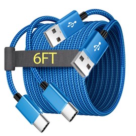 2-Pack 6FT USB C Charger Cable for Motorola Moto G Fast/G Power/G Pure/G Stylus 5G,Moto G9 G8 G7 Play Power Plus Edge X4 Z4 Z3 Z2 Play Z Droid Force One UW Fusion,Android Phone Type C Charging Cord