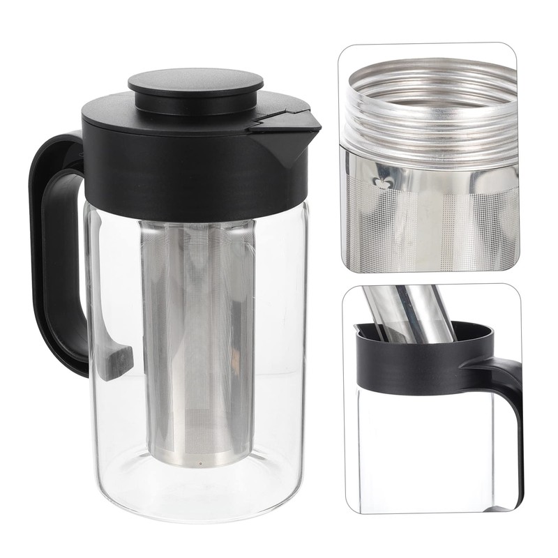 GRIRIW Elegant Design Tea Pot Large Capacity Beverage Pitcher Glass