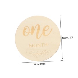 COHEALI Newborn Photography Props 14pcs Baby Monthly Milestone Cards Round Wooden Baby Growth Signs
