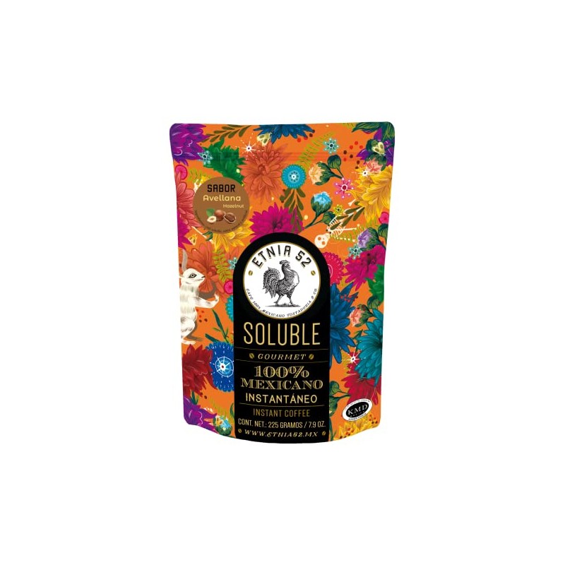 Etnia 52, Café Soluble Instantáneo Sabor Avellana, 225 gr