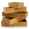 Elama 5 Piece Bamboo Wood Drawer Organizer Tray, Utensil Storage,