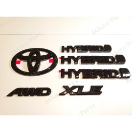 AUTO 6PCS DOOR REAR GLOSS BLACK EMBLEM OVERLAY Fit 2021 TOYOTA SIENNA XLE AWD HYBRID