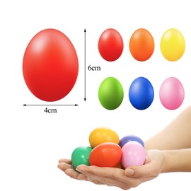 Gallop Chic 48 x Easter Eggs for Hanging, Colourful Plastic Easter Eggs Made of Plastic, 6 x 4 cm, Plastic Eggs for Hanging & Decorating, Plastic Eggs for Outdoor and Indoor Easter Decoration for