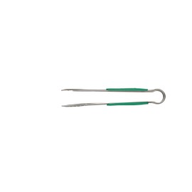 MasterClass Colour-Coded Catering-Quality Stainless Steel Serving/Cooking Tongs, 24 cm - Green (Vegetarian)