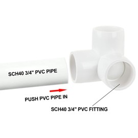 24 Pack 3/4 Inch PVC Fittings - Pipe Fitting 3 Way Elbow Connector - PVC Tee Furniture Joint Corner Fitting for Building Furniture Greenhouse Shed Pipe Tent Connection