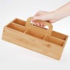 WeProduct Natural Bamboo organizer with handle, 6 Compartments for Kitchen,