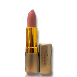 Labial Lujo Color Rosa Nude Acabado Satinado Estuche Dorado Elegante