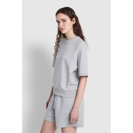 JAJU [JAJU/자주] Women's Sweat Short Sleeve Shirt_Melange Grey