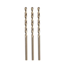 uxcell 3pcs 3/32" M35 Cobalt Twist Drill Bits, High-Speed Steel Jobber Drill Bit for Stainless Steel, Hardened Metal, Cast Iron, Aluminum, Copper, Soft Alloy Steel, Wood, Plastic